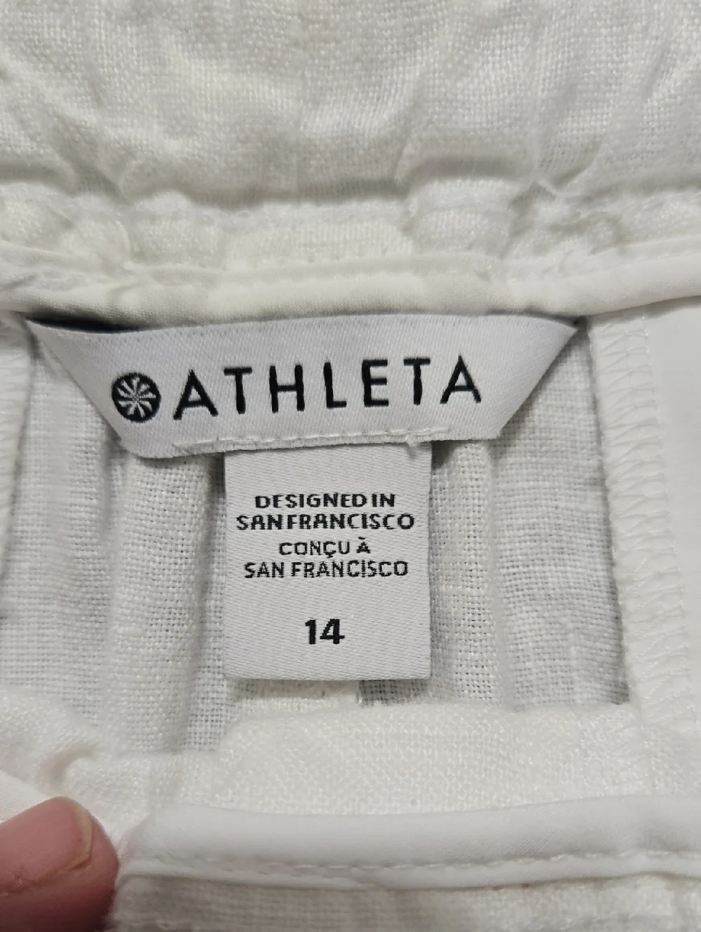 Athleta Retreat White Linen Mid Rise 4